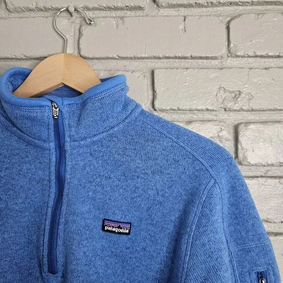Patagonia Womens Better Sweater Large Fleece Pullover Blue 1/4 Zip - Picture 2 of 11